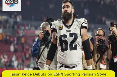 Jason Kelce Debuts on ESPN Sporting Parisian Style After Trip to Olympics